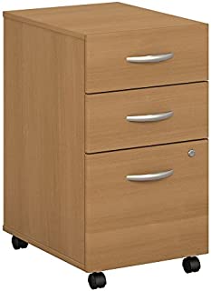 Bush Business Furniture Series C 3 Drawer Mobile File Cabinet in Light Oak