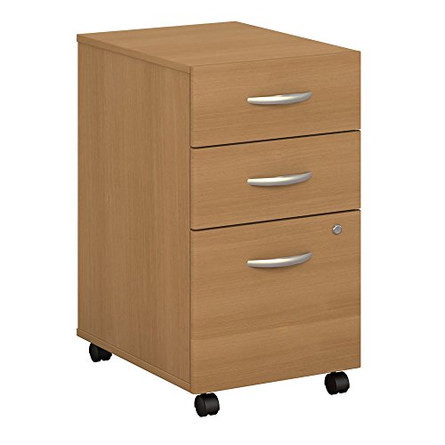 Bush Business Furniture Series C 3 Drawer Mobile File Cabinet in Light Oak