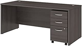 Studio C 72W x 30D Office Desk with Mobile File Cabinet in Storm Gray