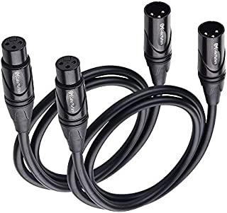 Cable Matters 2-Pack Premium XLR to XLR Microphone Cable 3 Feet