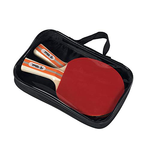 Rally and Roar Table Tennis Paddles, Set of 2, Black and Red, Wooden Table Tennis Paddles with 5-Ply Blade, Inverted Rubbers for 2 Player Games - Premium Indoor Play Equipment, TBD (TT800Y19017)