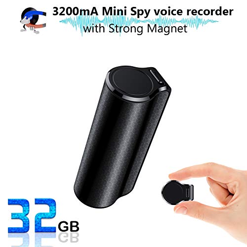 Mini Voice Activated Recorder, 32GB Super Long 800 Hours Recording Capacity, 365 Standby Battery, Audio Sound Recording Continuous Listening Device with Strong Magnetic (Black-70)