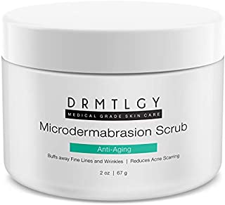 DRMTLGY Microdermabrasion Facial Scrub and Face Exfoliator. Natural Non-Abrasive Face Exfoliator Improves Acne Scars, Blackheads, Pore Size, and Skin Texture. 2 oz