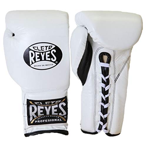 Cleto Reyes Boxing Training Gloves With laces and attached thumb - White - 16-Ounce