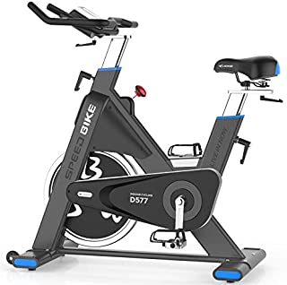 pooboo Exercise Bike Belt Driven Indoor Cycling Bike Commercial Standard Stationary Bike with 44lbs Flywheel for Professional Cardio Workout (Belt Driven)
