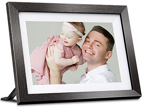 BIHIWOIA Digital Picture Frame WiFi 10.1 Inch Digital Photo Frame with IPS Touch Screen HD Display, 16GB Storage, Auto-Rotate, Share Photos & Videos via Frameo AppBlack