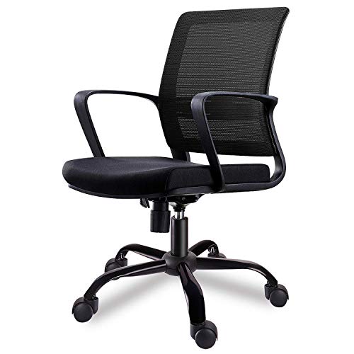 Smugdesk Mid-Back Big Ergonomic Office Lumbar Support Mesh Computer Desk Task Chair with Armrests