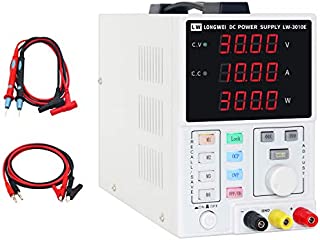 Programmable DC Power Supply 30V,10A Variable Regulated Power Supply Digital with PC Software, Disply with Output Power Lab Grade, Multi Group Data Storage Function with RS485 Communication Interface