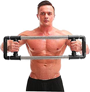 GoFitness Push Down Bar Machine - Chest Expander at Home Workout Equipment - Portable Spring Resistance Exercise Gym Kit for Home, Travel or Outdoors