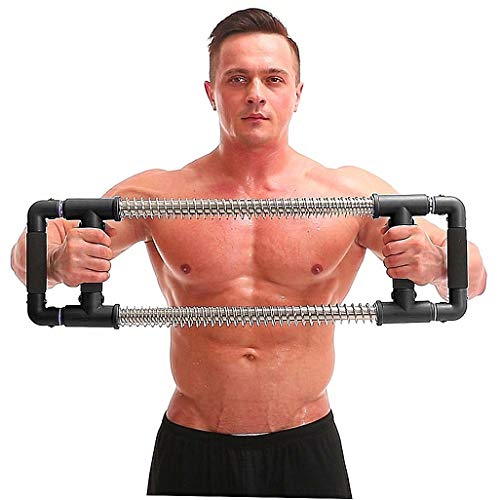 GoFitness Push Down Bar Machine - Chest Expander at Home Workout Equipment - Portable Spring Resistance Exercise Gym Kit for Home, Travel or Outdoors