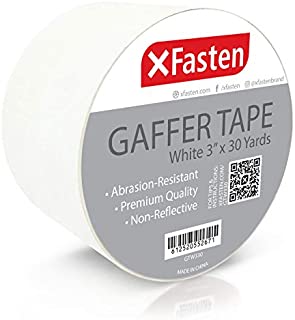 XFasten Professional Grade Gaffer Tape, 3 Inches x 30 Yards (White)