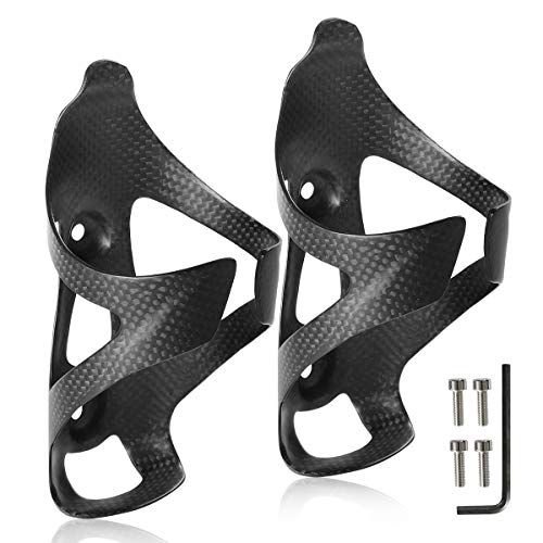 Gazeer 2Pcs Ultra-Light Full Carbon Fiber Bicycle Bike Drink Water Bottle Cage Holder Brackets for Road Bike MTB Cycling