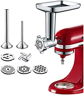 Gvode Food Meat Grinder Attachment for KitchenAid Stand Mixers Included 2 Sausage Stuffers