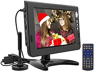 GJY 10.1 inch Portable TV Digital Multimedia ATSC+NTSC for Digital TV -USB Slot-Card Reader Function and Rechargeable Battery (not Support DVD disc Playback) Black