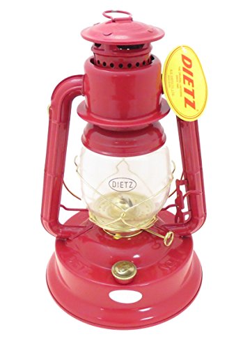 Dietz #1 Little Wizard Oil Lamp Burning Lantern Red with Gold Trim