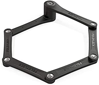 FOLDYLOCK Compact Bike Lock Black | Extreme Bike Lock - Heavy Duty Bicycle Security Chain Lock Steel Bars| Carrying Case Included (Black (Single))