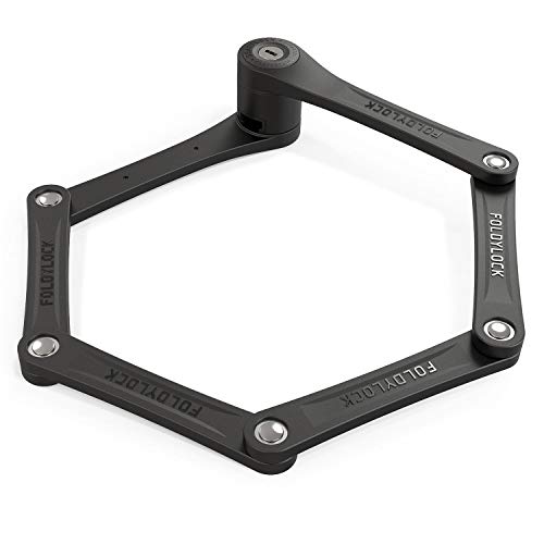 FOLDYLOCK Compact Bike Lock Black | Extreme Bike Lock - Heavy Duty Bicycle Security Chain Lock Steel Bars| Carrying Case Included (Black (Single))