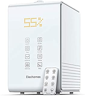 Elechomes Warm and Cool Mist Humidifiers, SH8820 Ultrasonic 5.5L Top Fill Humidifier for Large Room Bedroom Babies with Remote, Customized Humidity, 12-40 Hours, 600ml/h Max Humidity, White