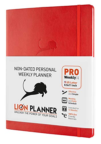 Daily & Weekly Planner by Power Place | Undated Planner, Calendar and Gratitude Journal to Increase Productivity, Time Management & Happiness | Vegan Leather Softcover, 12 Months Work Planner