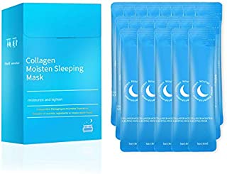 FREEORR 20 Pcs Collagen Moisten Sleeping Mask, Creamy Skin Cooling Mask GelNo-wash Sleep Mask Applicable for All of Body Parts, Improve Skin Fine Lines, Shrink Pores,Repair collagen & Moisture-80ml