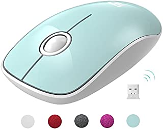 FD Wireless Mouse(Battery Included), V8 2.4G Slim Silent Travel Cordless Mouse Optical Mice with Nano Receiver for Laptop Computer PC MacBook Chromebook and Notebook (Mint Green)