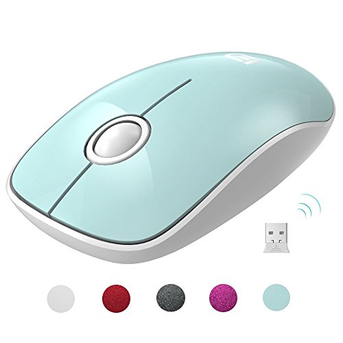 FD Wireless Mouse(Battery Included), V8 2.4G Slim Silent Travel Cordless Mouse Optical Mice with Nano Receiver for Laptop Computer PC MacBook Chromebook and Notebook (Mint Green)