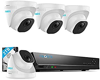 REOLINK 4K Poe Security Camera Systems, 8mp Security Camera 4pcs, 8CH NVR with 2TB HDD for 24x7 Recording, H.265 Night Vision Motion Detection ONVIF Wired Video Surveillance System RLK8-800D4