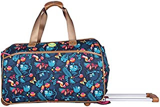 Lily Bloom Luggage Designer Pattern Suitcase Wheeled Duffel Carry On Bag (22in, Sloth It To Me Navy)