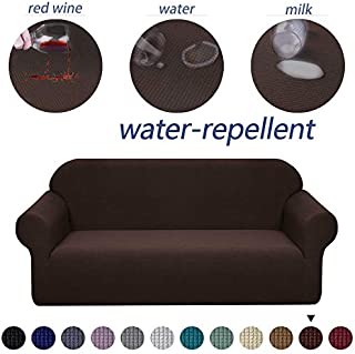 Granbest Premium Water Repellent Sofa Cover High Stretch Couch Slipcover Super Soft Fabric Couch Cover (Chocolate, XL Sofa)