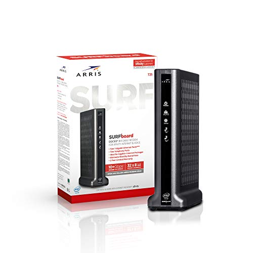 ARRIS Surfboard Docsis 3.1 Gigabit Cable Modem for Xfinity Internet & Voice, Black, Model:T25
