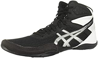 ASICS Men's Matflex 6 Wrestling Shoes, 9.5M, Black/Silver