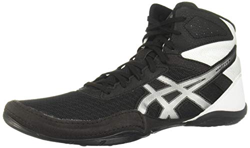 ASICS Men's Matflex 6 Wrestling Shoes, 9.5M, Black/Silver