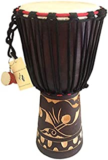 JIVE BRAND Djembe Drum Bongo Congo African Wood Drum Professional Quality With Heavy Base/Includes Drum Key Chain (16