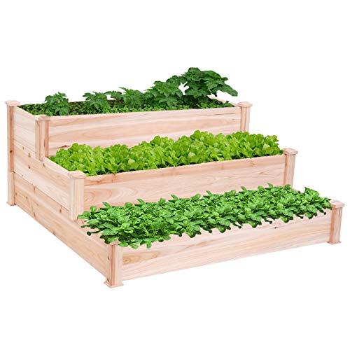 Giantex 3 Tier Wooden Garden Bed Planter Kit