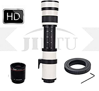 JINTU 420-800mm f/8.3 Manual Telephoto Zoom Camera Lenses for Canon EOS Rebel APS-C DSLR 60D, 77D, 70D, 80D, 650D, 750D, 7D, T7i, T7s, T7, T6s, T6i, T6, T5i, T5, SL2 SL1 Digital SLR + Bag