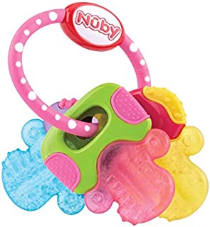 Nuby Ice Gel Teether Keys, 1 pack Pink