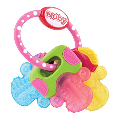 Nuby Ice Gel Teether Keys, 1 pack Pink