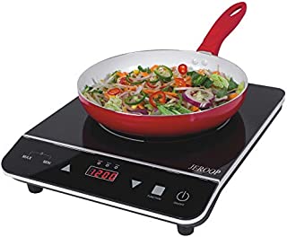 Portable Induction Cooktop, Jeroop 1800-Watt Induction Cooker with Sensor Touch,Safety Lock,Energy Efficient Countertop Stove Single Burner, Timer Control, 10 Temperature and 9 Power Level Settings