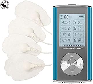 [2nd Edition with Wireless Access] TENS Unit 8 Modes Professional Digital Palm Device Best Pain Relief Machine Devices for Lower Back Lumbar Muscle Pain HealthmateForever HM8GL-Blue