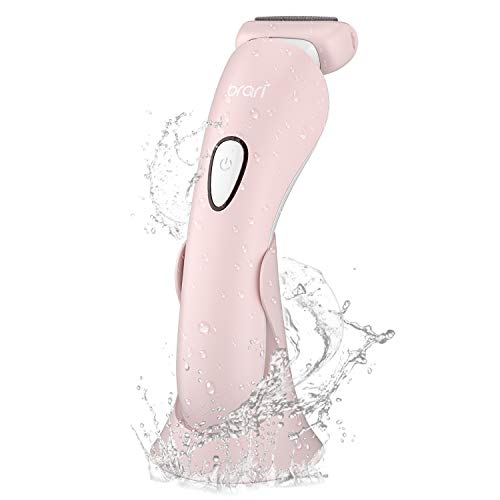 Brori Electric Shaver Razor for Women Bikini Trimmer Painless Lady Electric Shaver Wet and Dry Pubic Hair Removal Trimmer for Leg Underarm Arm Rechargeable Cordless with LED Light (Pink)