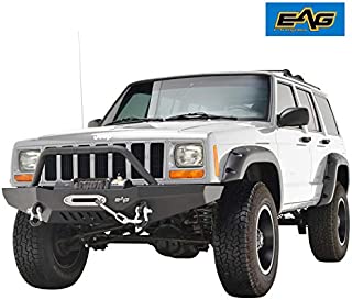 EAG Steel Front Bumper with Winch Plate Fit for 84-01 Cherokee XJ