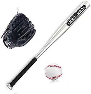 WUZJ Outdoor Games Fun Sport Toys for Kids Baseball Set with Carrying Baseball Bag, Aluminum Baseball Bat, PU Leather Baseball Glove, Soft Baseball  Youth Baseball Toy (Black)