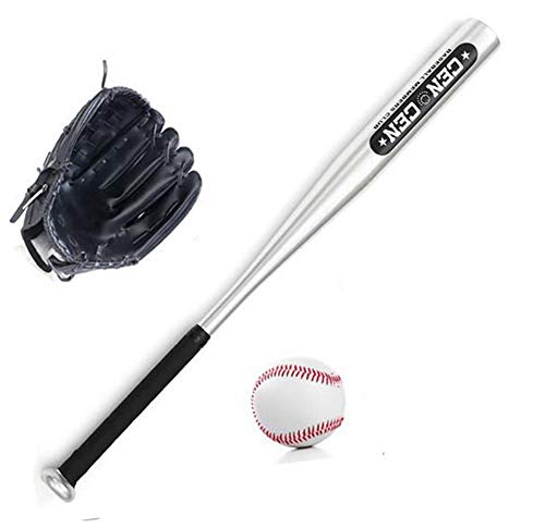 WUZJ Outdoor Games Fun Sport Toys for Kids Baseball Set with Carrying Baseball Bag, Aluminum Baseball Bat, PU Leather Baseball Glove, Soft Baseball  Youth Baseball Toy (Black)