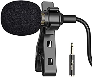 PoP voice 16 Feet Single Head Lavalier Lapel Microphone Omnidirectional Condenser Mic for iPhone Android & Windows Smartphones, YouTube, Interview, Studio, Video Recording, Noise Cancelling Mic