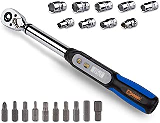 Summit Tools 3/8 inch Digital Torque Wrench, 2.2 - 62.7 ft-lbs Torque Range, Compact Size, Socket Set, Measure Peak Torque, Calibrated (DPS3-085CN-S)