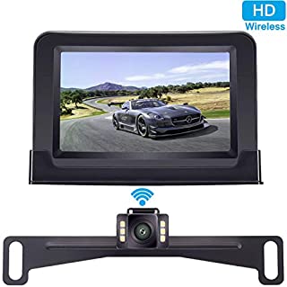 ZSMJ Wireless Backup Camera and 4.3'' Monitor Kit, HD Color, Suitable for Cars,SUVs,Minivans,Pickups IP69 Waterproof Rear/Front View Camera Guide Lines On/Off Reversing Use