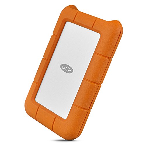 LaCie Rugged USB-C 2TB External Hard Drive Portable HDD  USB 3.0 compatible, Drop Shock Dust Rain Resistant, for Mac and PC Computer Desktop Workstation Laptop, 1 Month Adobe CC (STFR2000800)