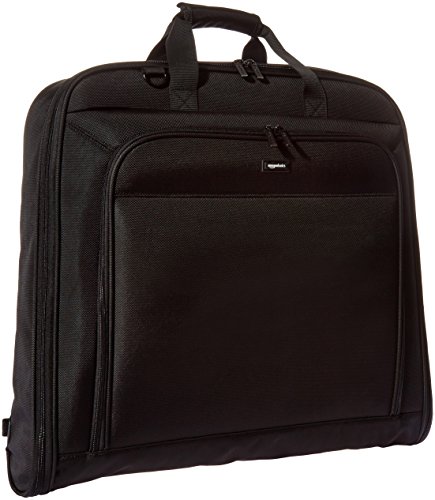 Amazon Basics Premium Travel Hanging Luggage Suit Garment Bag, 21.1 Inch, Black