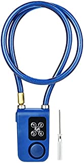 Smart Keyless Alarm Bike Lock with 110db Alarm IP44 Waterproof Anti-Theft Chain Lock for Motorcycle/Gate/Gates/Bicycles, APP Control Blue