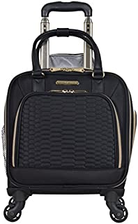 Aimee Kestenberg Womens Florence 16 Polyester Twill 4-Wheel Underseater Carry-on Luggage, Black